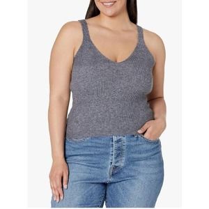 SOLD OUT City Chic Lux Knit Cami in Steel (Gray) - Size Large